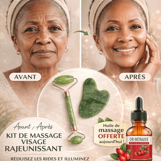 Rouleau De Jade Et Gua Sha + Huile Faciale Offerte Aujourd'hui🎁
